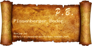 Pissenberger Bodor névjegykártya